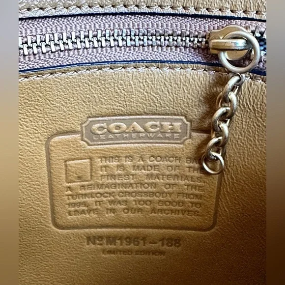 COACH DARK SADDLE 1941 TURNLOCK FLAP / COMPACT POUCH BAG - Picture 16 of 16